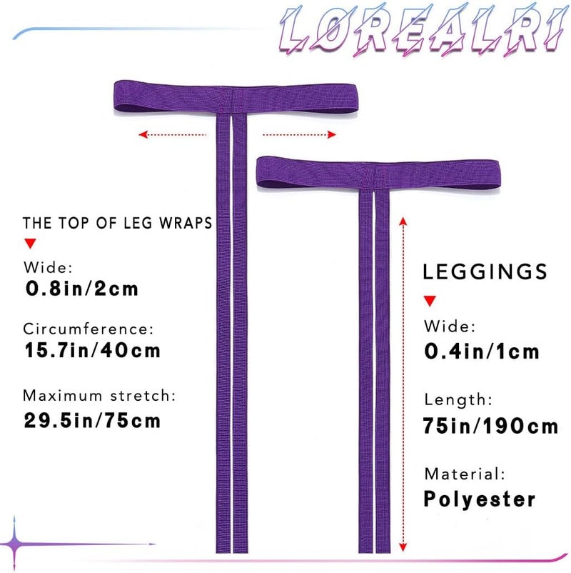 Lorealri Store أربطة الساق المرنة للحفلات، أحزمة الساق بحجم زائد، ملابس الرقص لمهرجانات الموسيقى، أزياء كوتشيلا للنساء - Image 2
